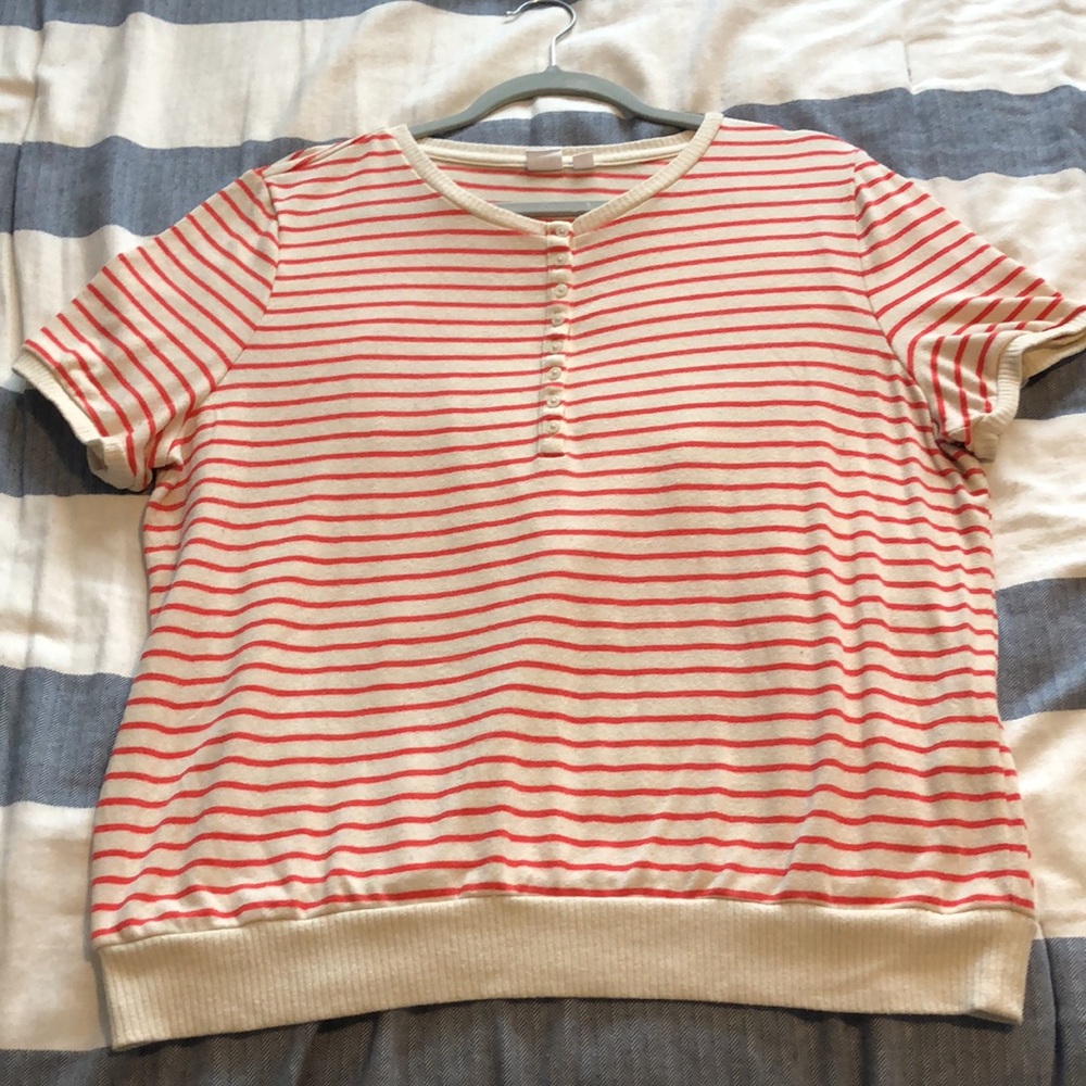 GAP orange & white striped sweater size XL